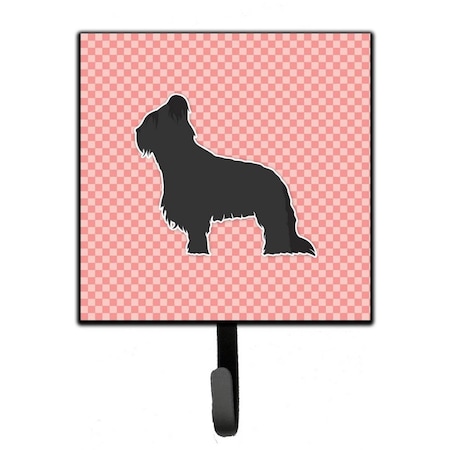 Jensendistributionservices Briard Checkerboard Pink Leash or Key Holder MI1710776